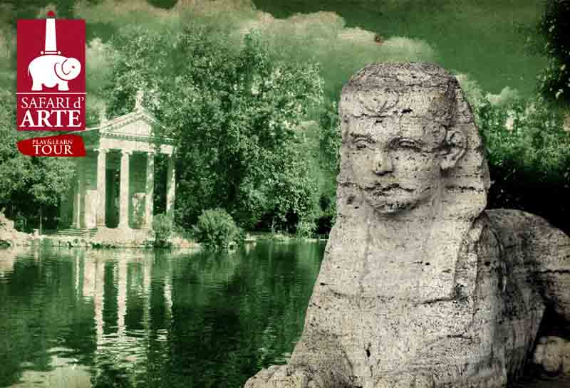 Bambini che scoprono statue e fontane a Villa Borghese con il Safari d’Arte